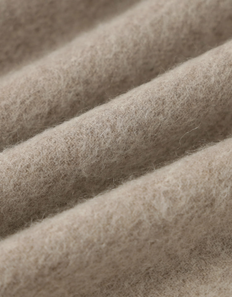 Cashmere Wool Blended Muffler In Oatmel