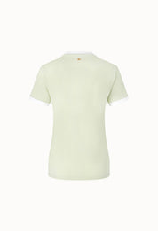 Contrast Binding Short-sleeve Original T-shirt In Mint