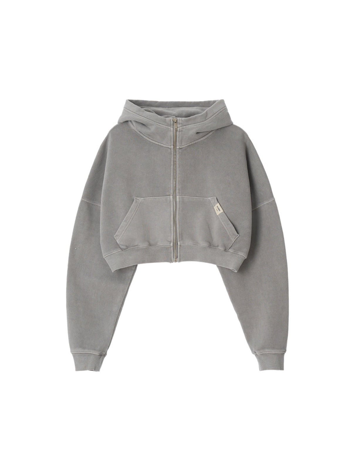 G Classic Washed Crop Zip Up In Gray