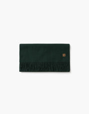Cashmere Wool Blended Leather Point Muffler In Deep Green