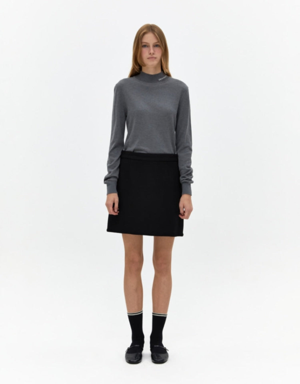Turtle Neck Knit In Gray