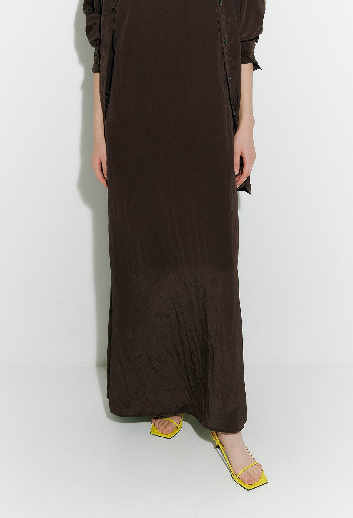 Flowing Cami Dress In Dark Brown