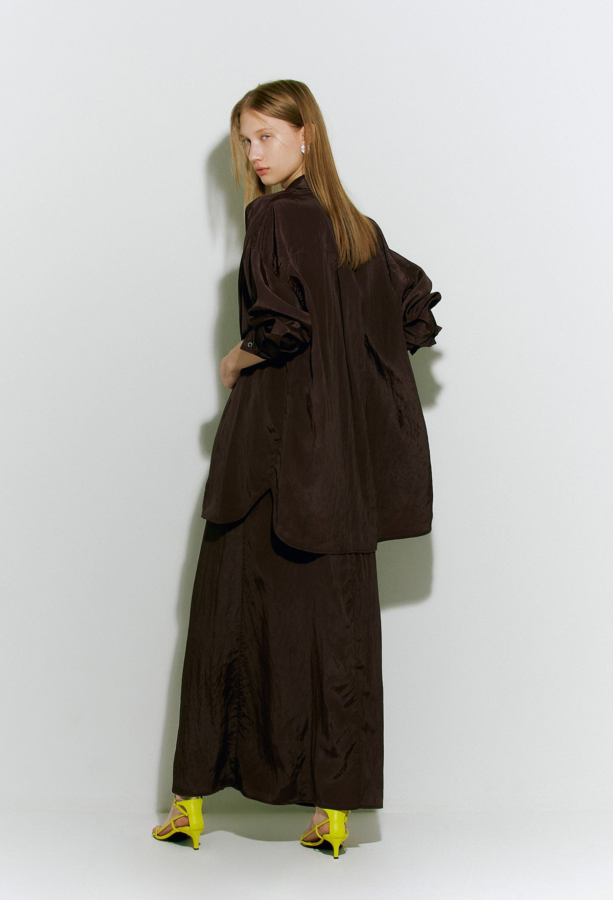 Flowing Cami Dress In Dark Brown