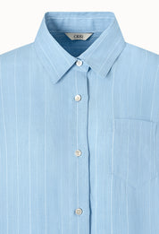 Linen Striped Shirt In Light Blue