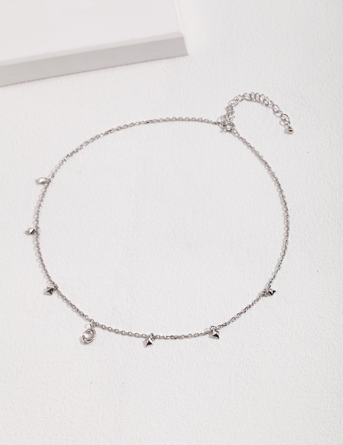 Moon And Stars Necklace In Silver
