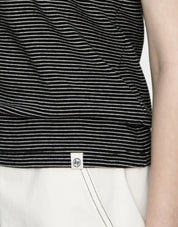 Stripe Sleeveless Top In Black
