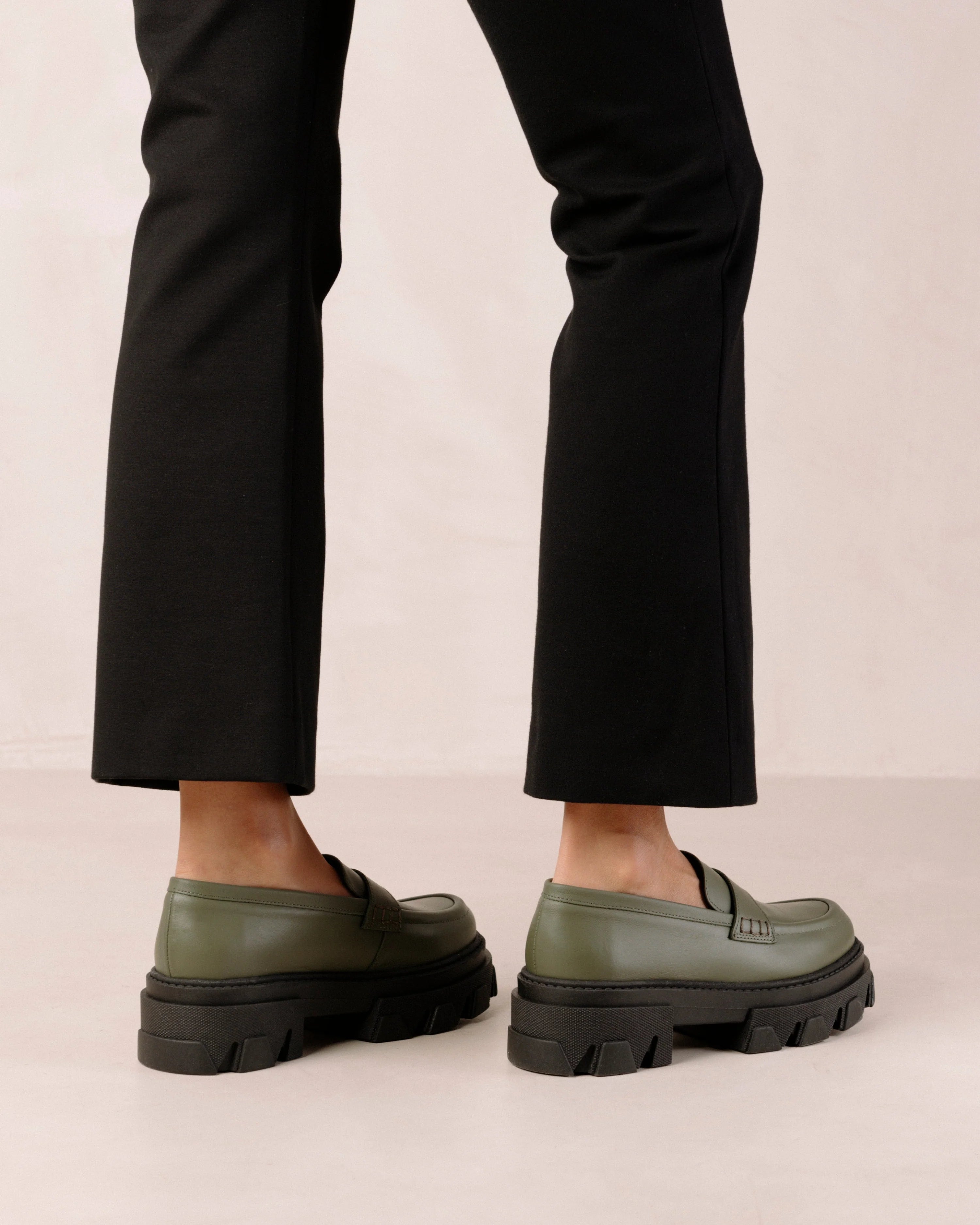 Trailblazer Leather Loafers In Dusty Olive