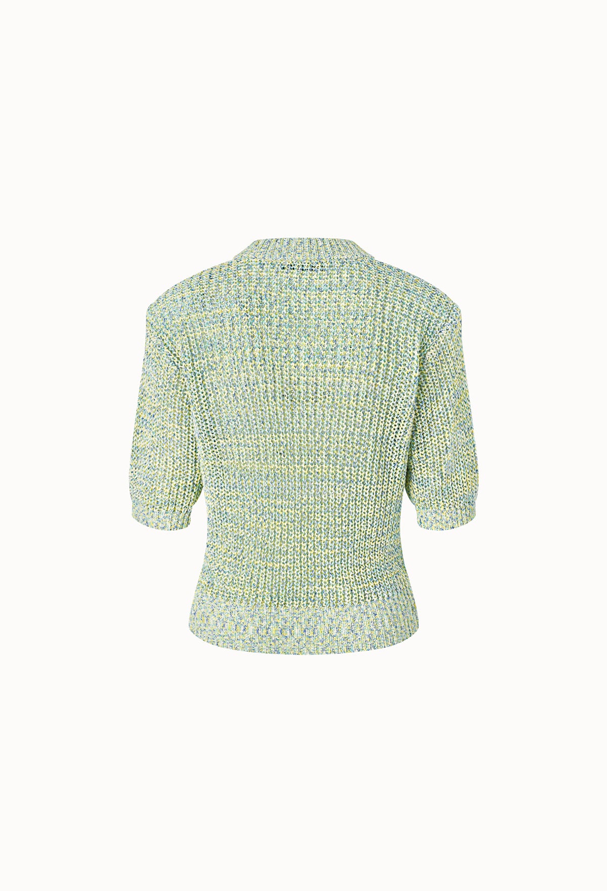 V-neck Waffle Knitted Top In Light Green