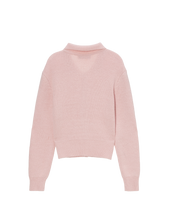 Unisex Open Collar Knit Cardigan In Pink