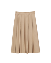 Double Pleats Skirt In Beige