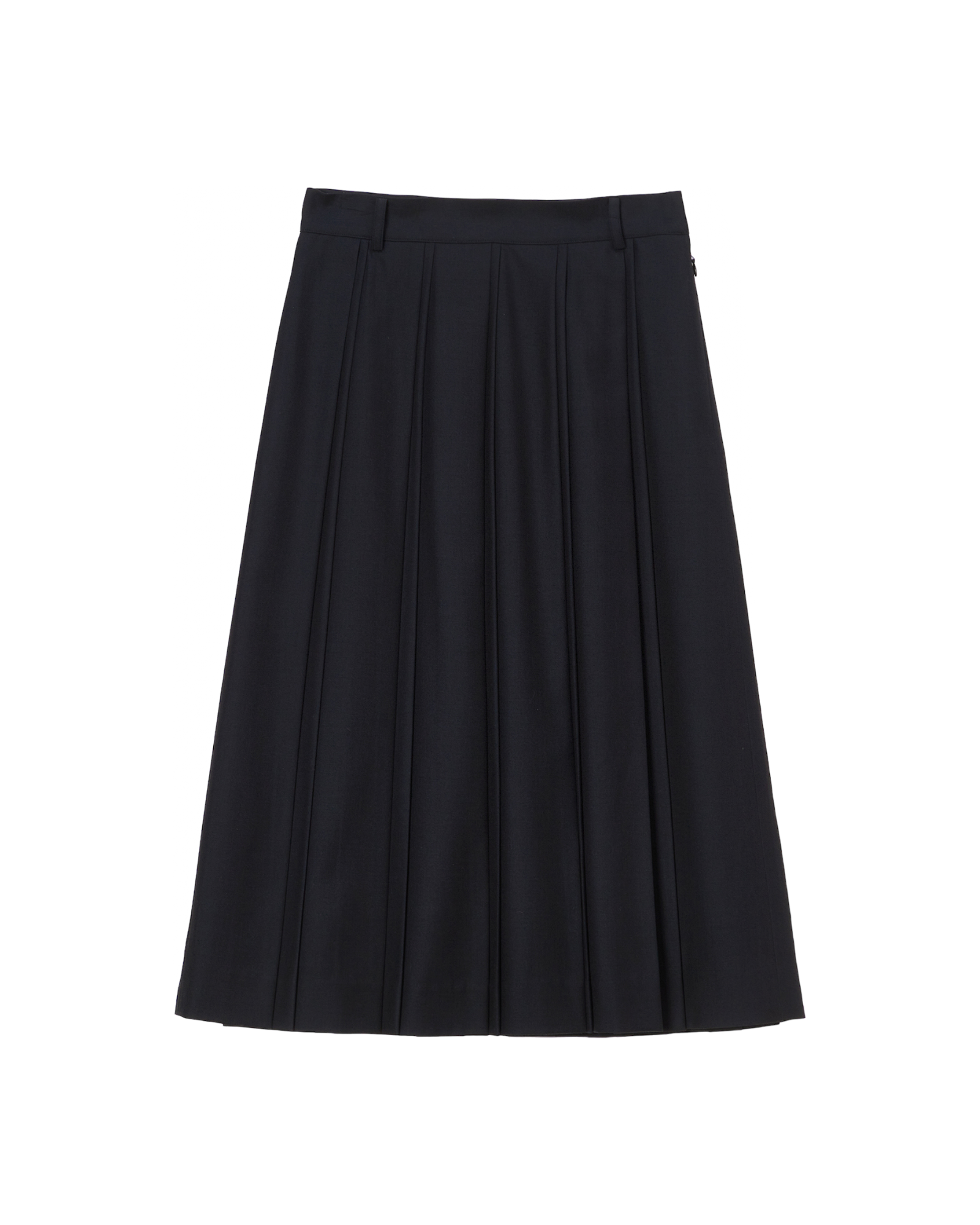Double Pleats Skirt In French Navy