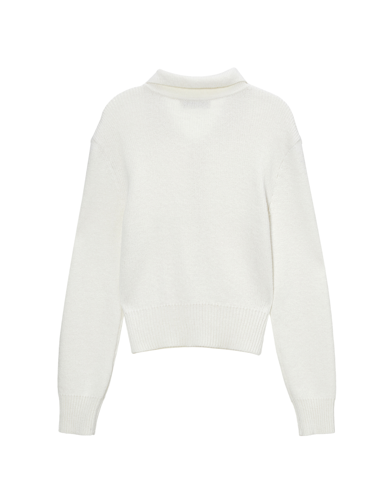 Unisex Open Collar Knit Cardigan In Off White