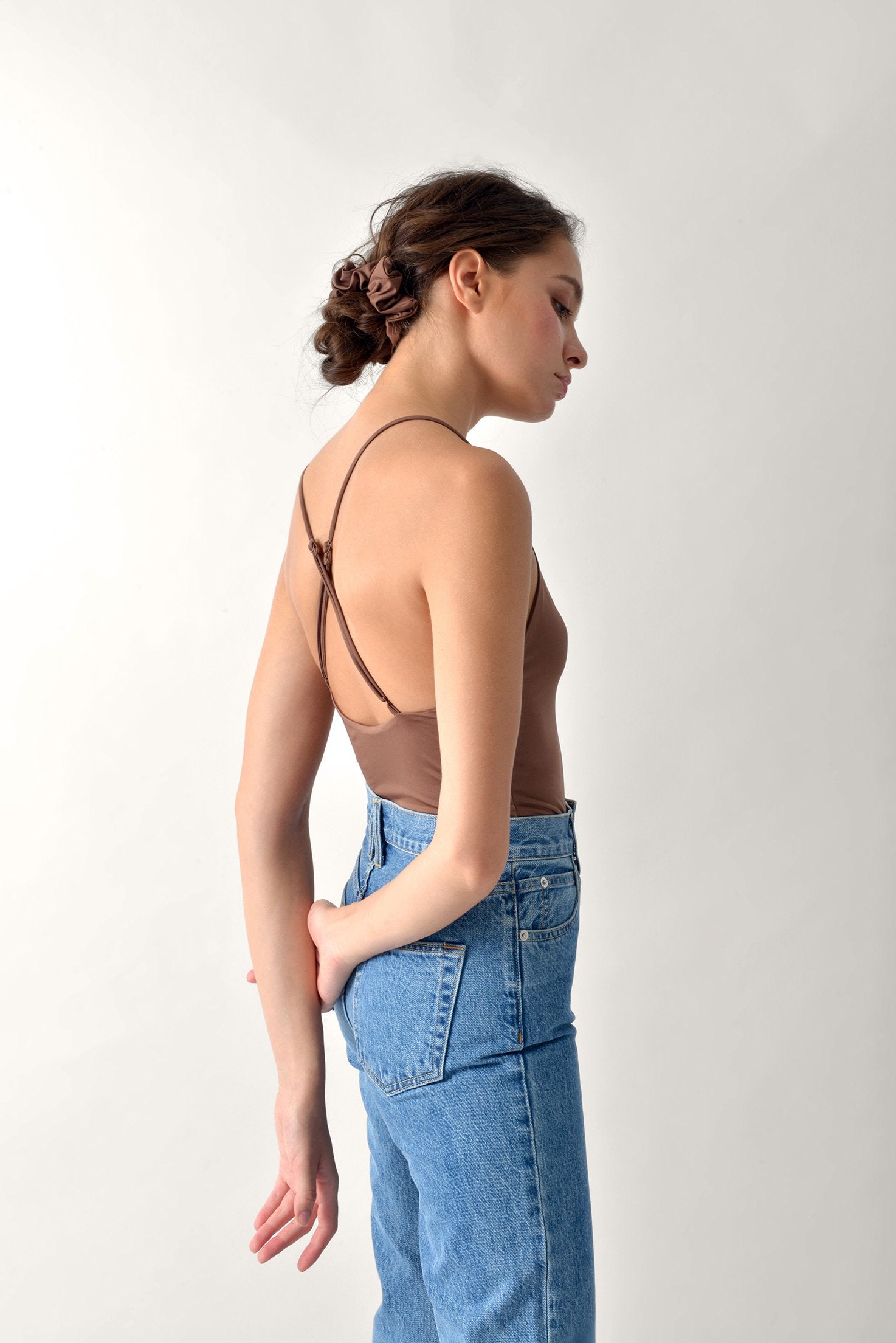 Backless Bodysuit In Mocha – TH And TH