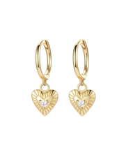 Vintage Little Heart Huggie Earrings In Gold