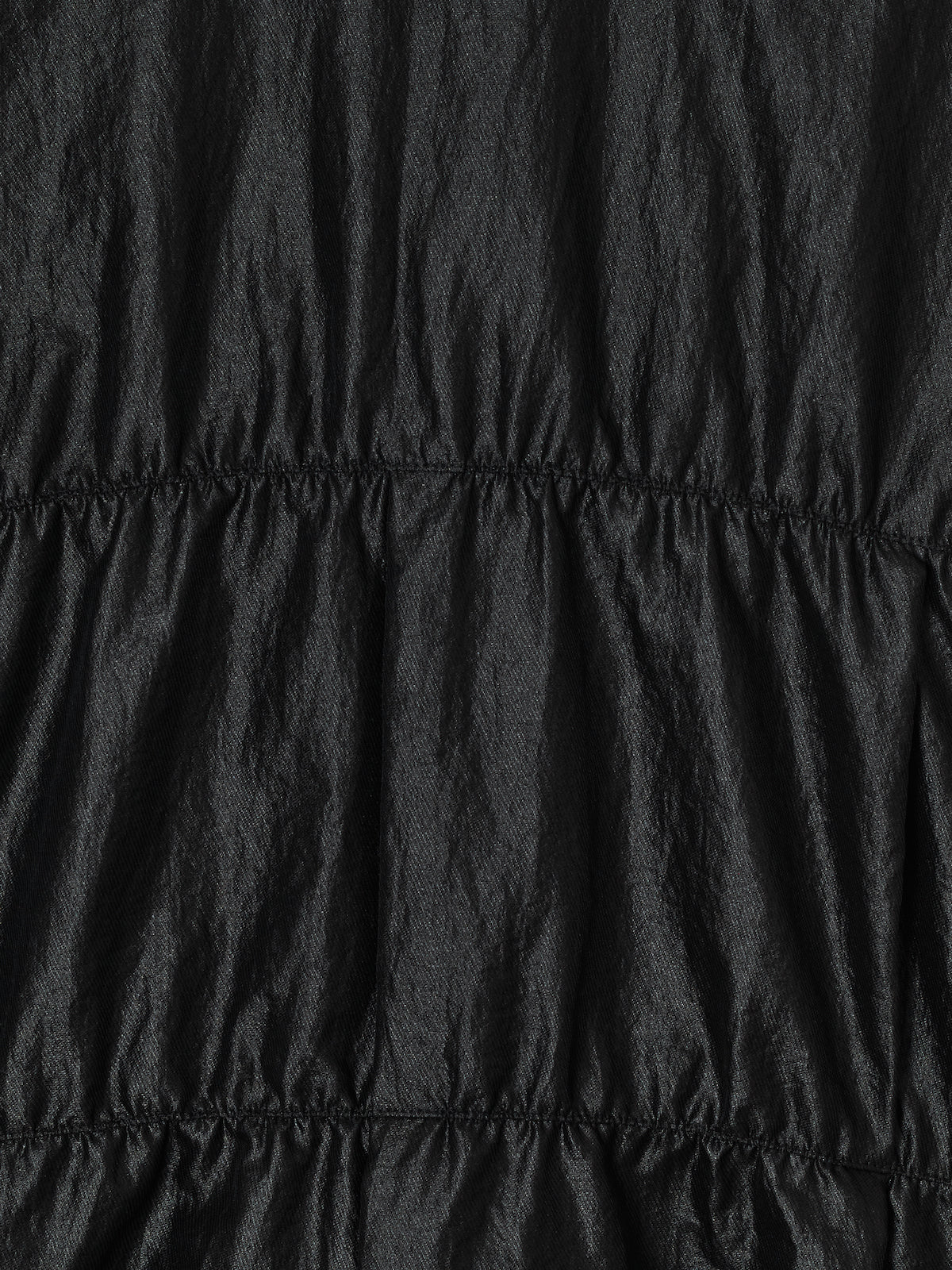 High Neck Shirring Blouson In Black