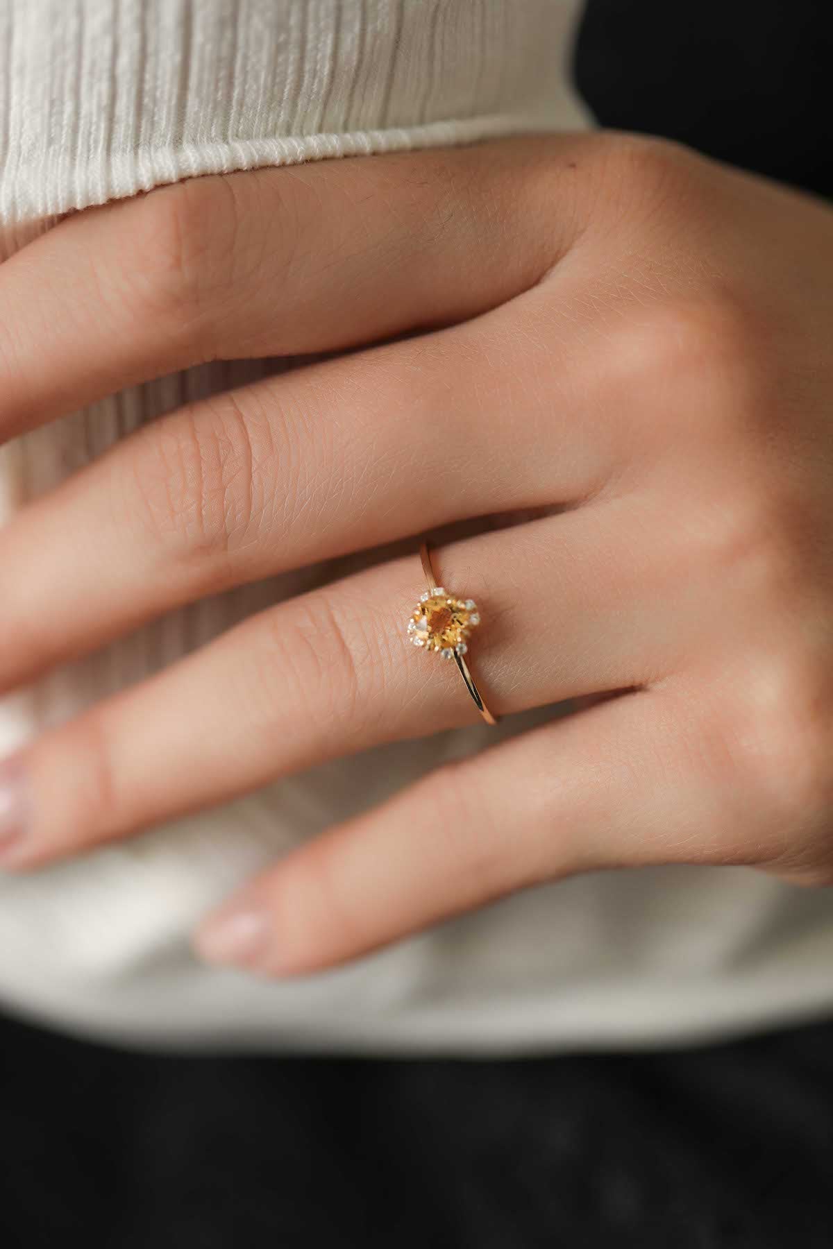 黃水晶戒指
