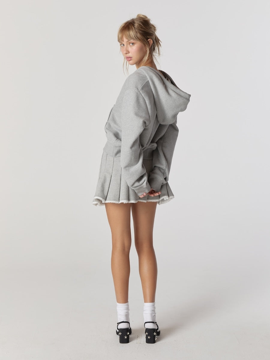 Ciao V Cut Hoodie In Gray