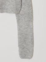 Strap Cropped Cardigan In Light Gray