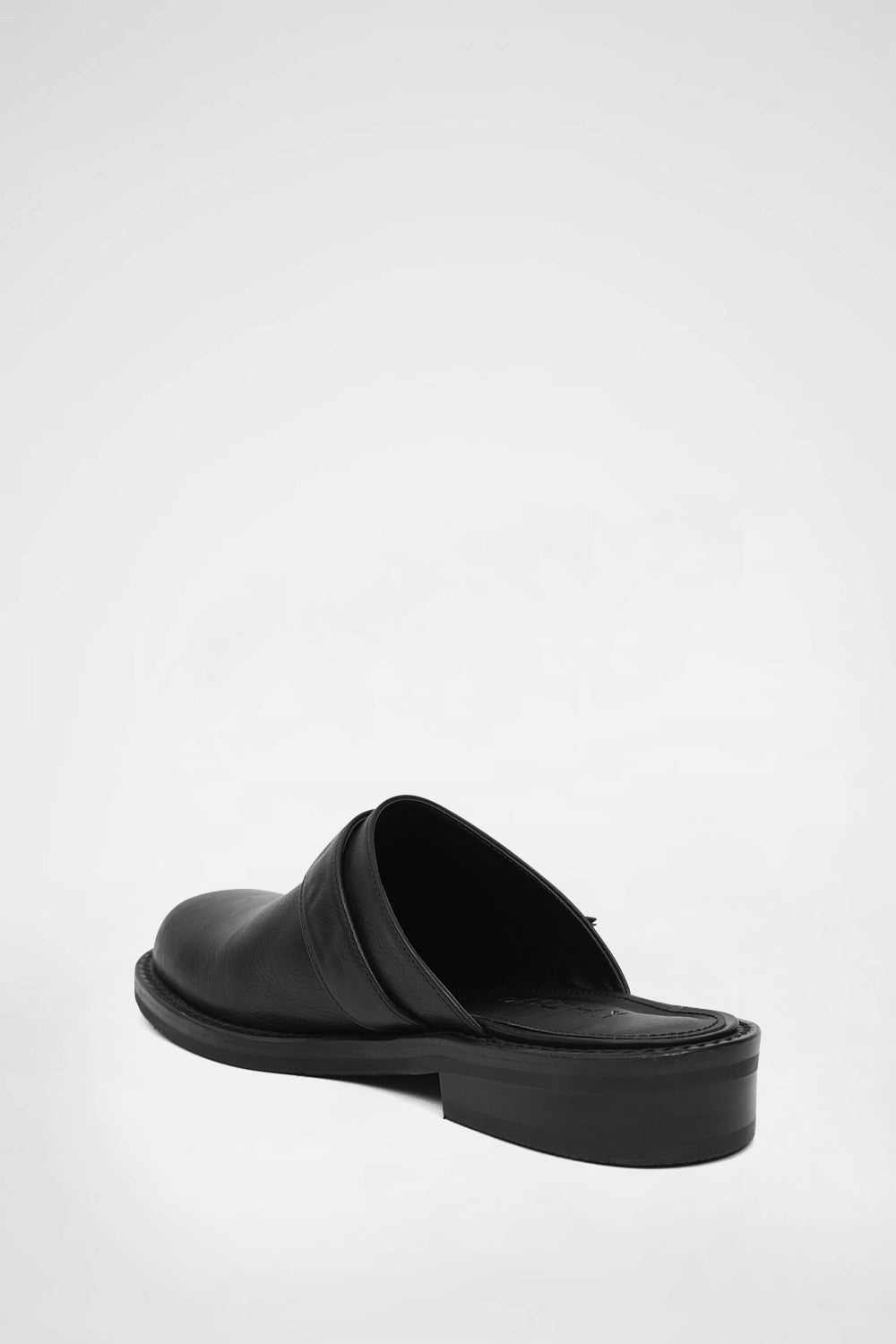 Slim Buckle Mules In Black