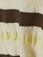 Stripe Knit Cardigan In Brown / Lemon