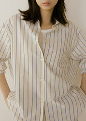 Stripe Poplin Shirt In Cream