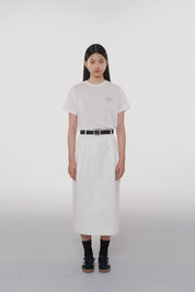 經典白色細褶裙
