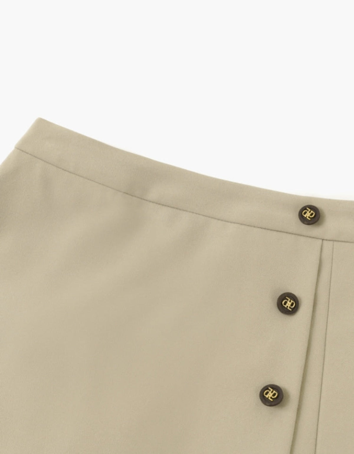 Pleats Mini Wrap Skirt In Beige