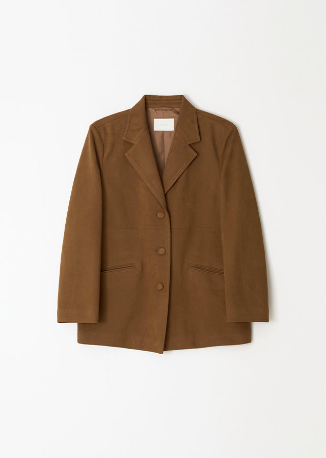 Suede Single Jacket In Brown