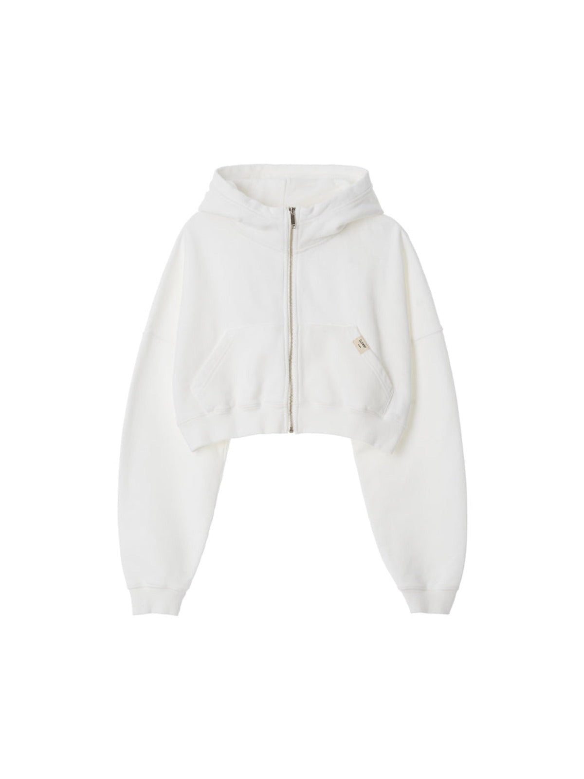 G Classic Washed Crop Zip Up In White