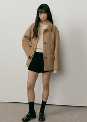 Standard Wool Short Coat In Camel