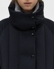 Stand Collar Padded Jumper In Black