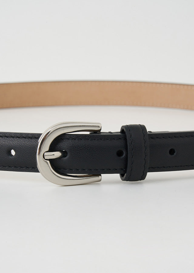 20mm Cow Leather Belt In Black