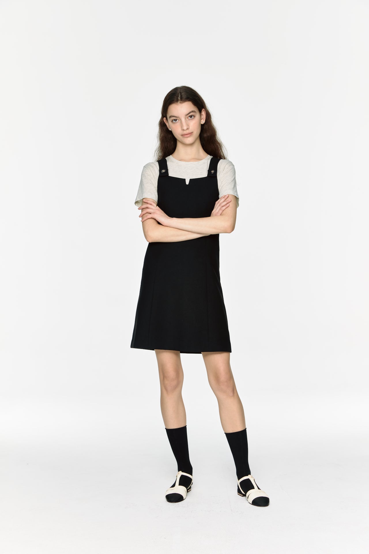 Dp Button Sleeveless Mini Dress In Black – STORiES