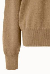 Cashmere 100 V-neck Sweater In Camel