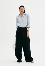 Summer Wool Trousers In Navy