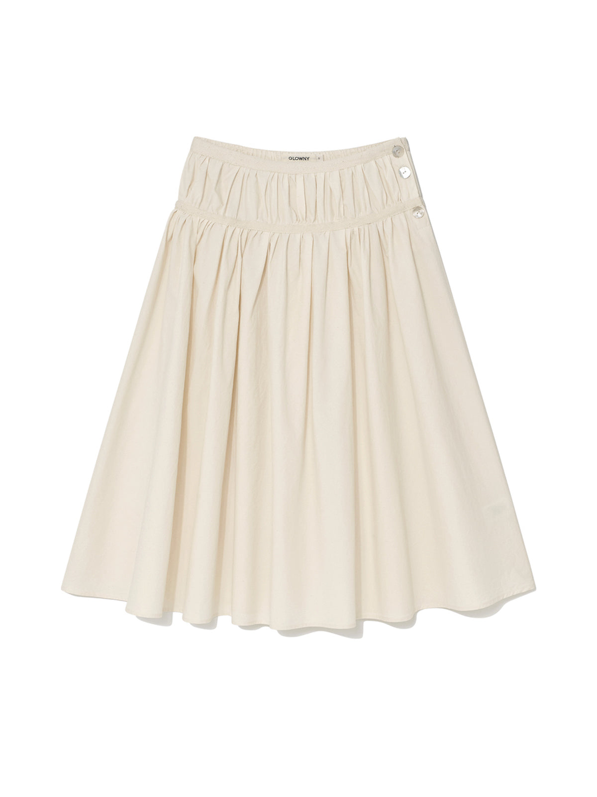 Bloom Shirring Long Skirt In Natural