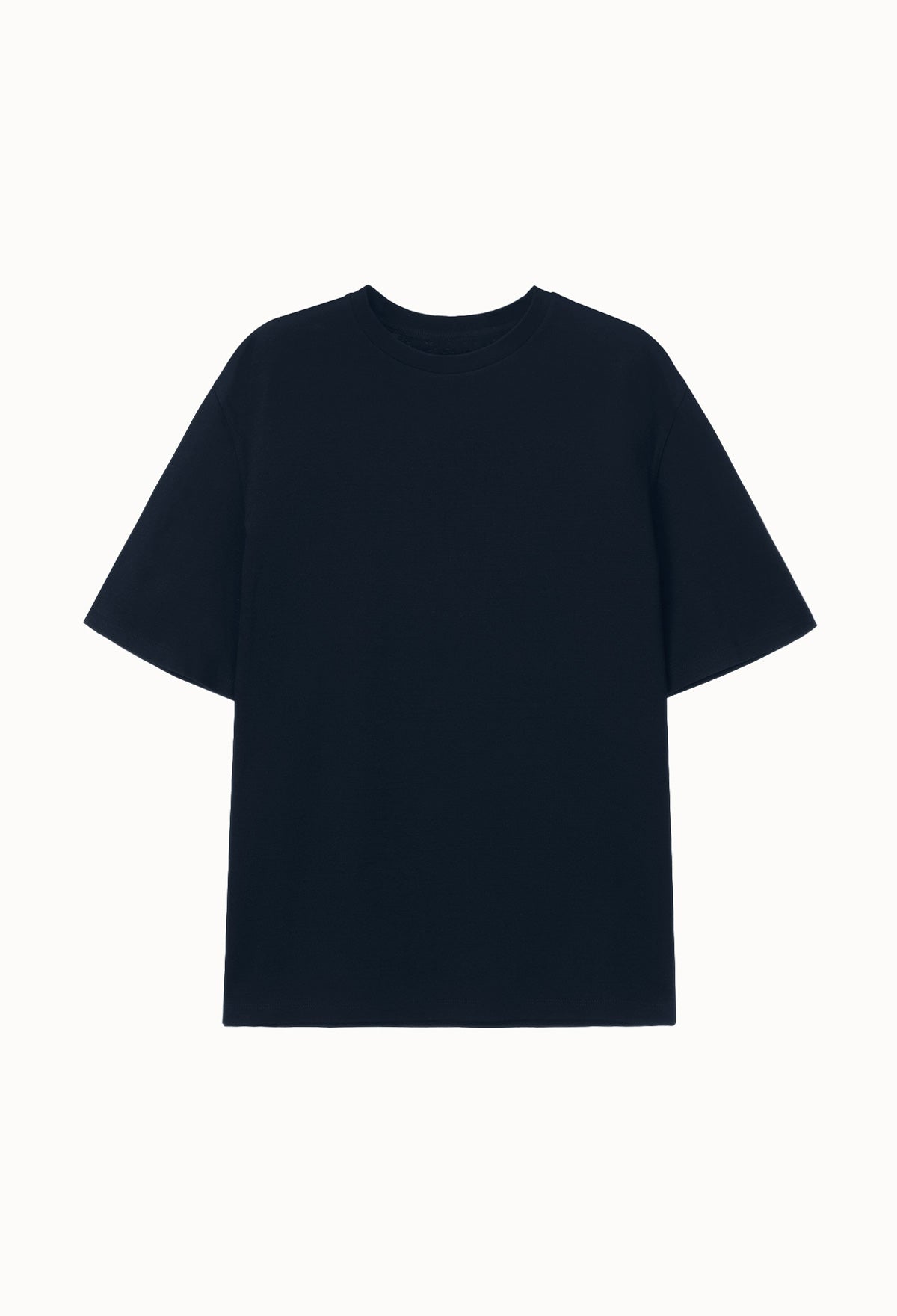 Overfit Mercerized Cotton T-shirt In Navy