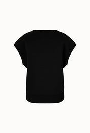 V-neck Boxy Vest In Black