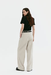 Anorak Pleated Trousers In Beige