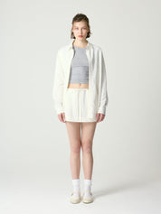 Flow Linen Mini Skirt In White