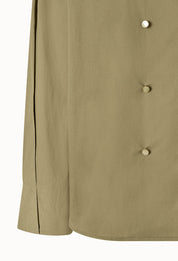 Double-breasted Shirt Jacket In Khaki Beige