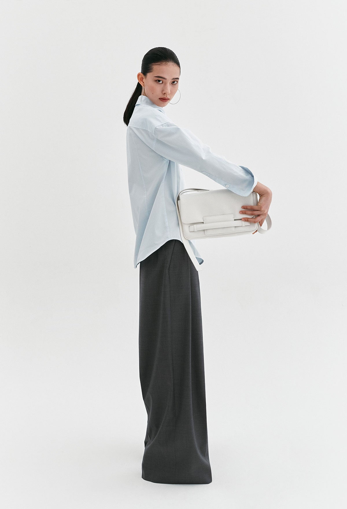 Summer Wool Trousers In Gray