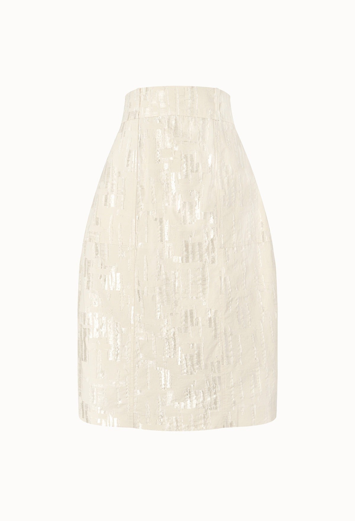 Creased-foil Tulip Skirt In Beige