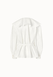 Ruffled Wrap Blouse In Ivory