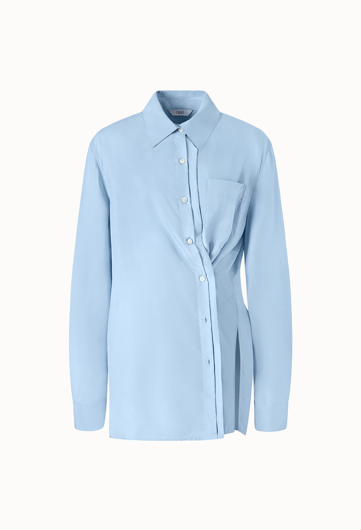 Double Placket Shirt In Light Blue