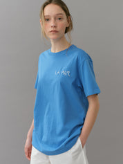 Embroidery Boxy T-shirt In Blue