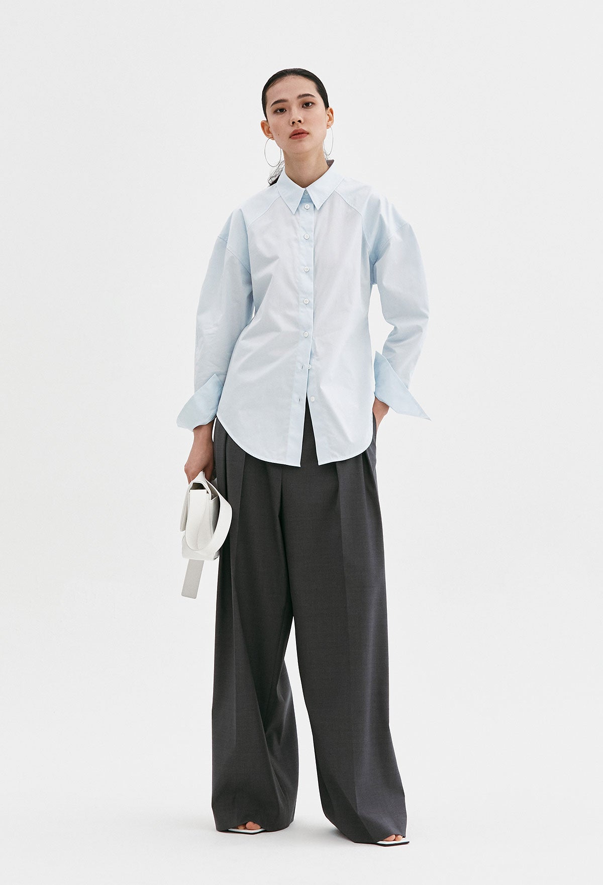 Summer Wool Trousers In Gray