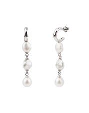 Dangling Keshi Drop Earrings In Silver