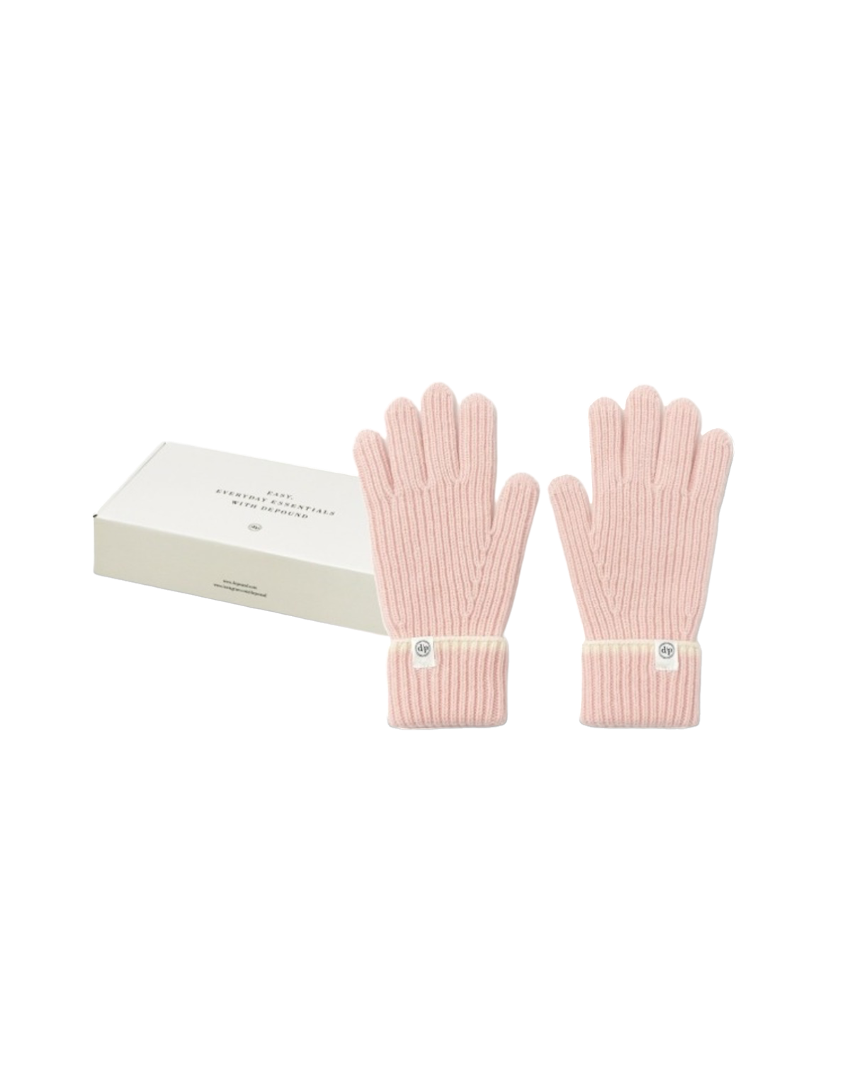 粉紅色線條針織手套