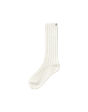 Cashmere Blended Ribbed Socks In Ivory